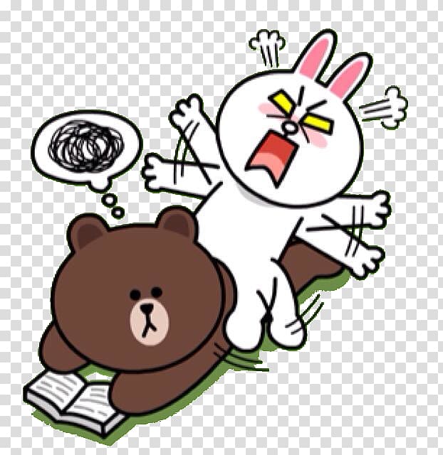 Brown bear Sticker Rabbit Line Friends, bear transparent background PNG clipart