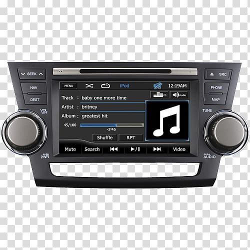 Car Toyota Highlander GPS Navigation Systems Automotive navigation system, Multimedia Branding transparent background PNG clipart