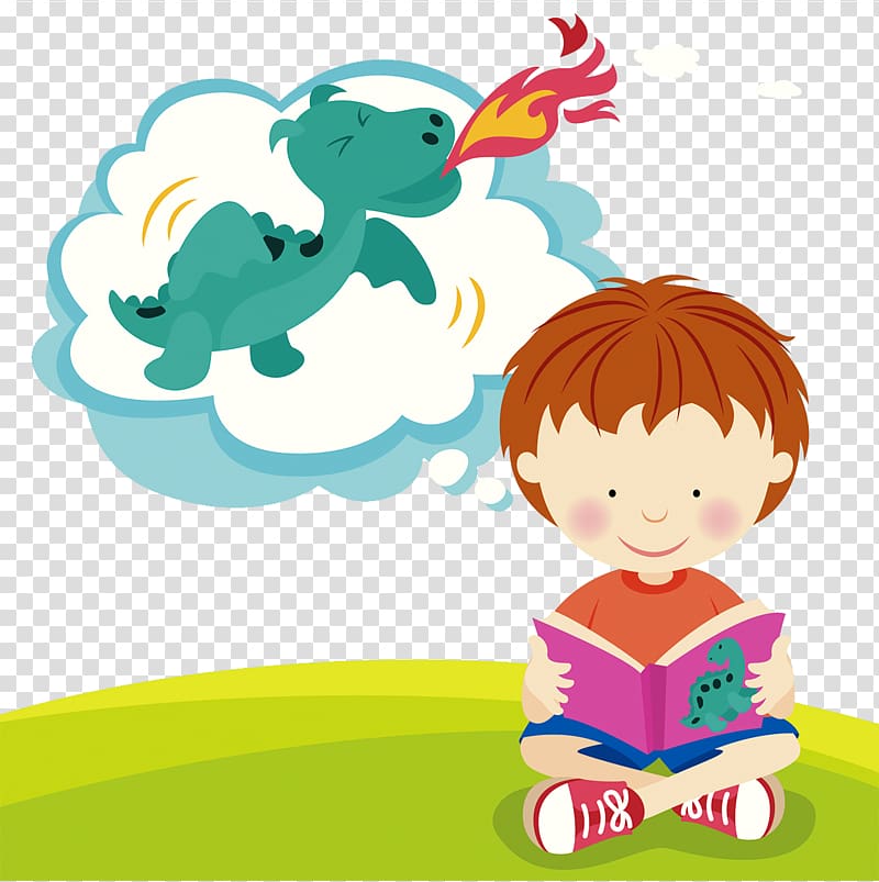 The Cat in the Hat Imagination , Flame dragon children fairy tale book transparent background PNG clipart