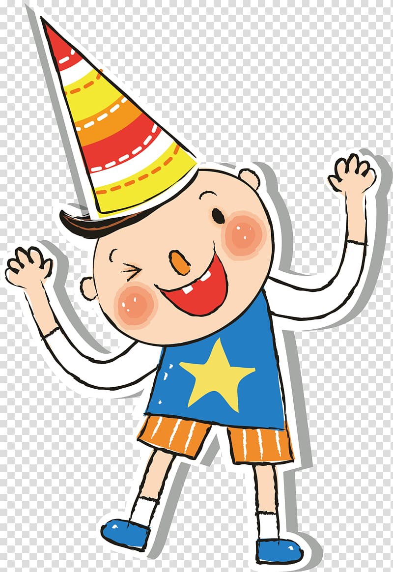 Cartoon Poster, cartoon Happy little boy transparent background PNG clipart