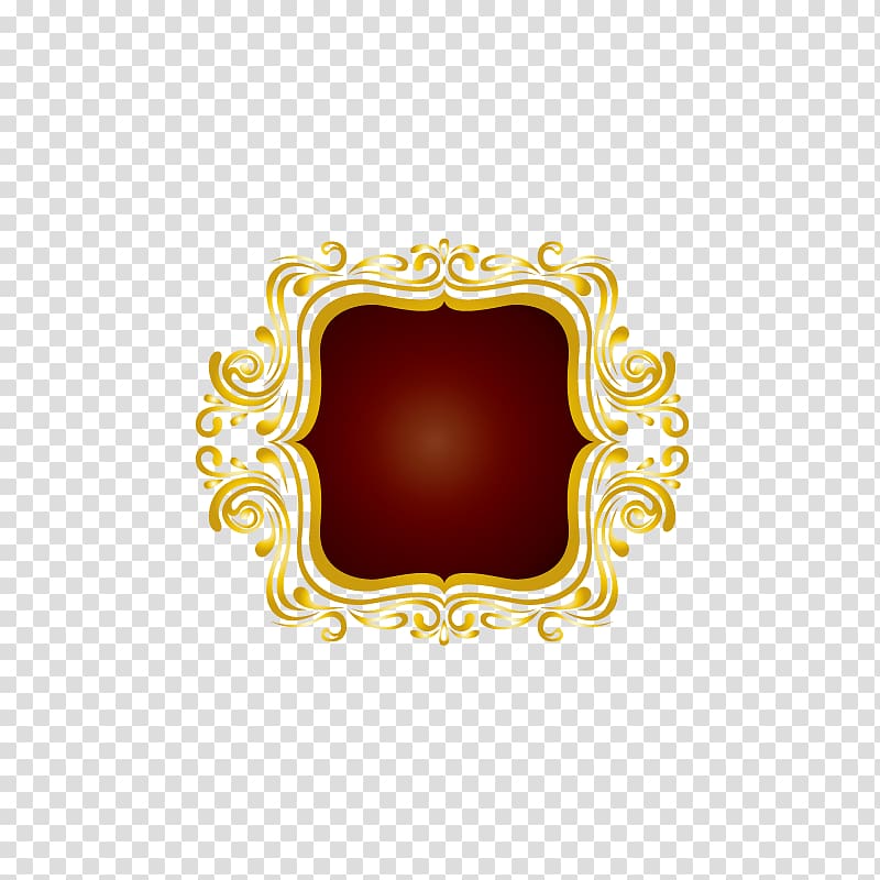 yellow and red frame illustration, Euclidean Ruby, Golden Ruby Border transparent background PNG clipart