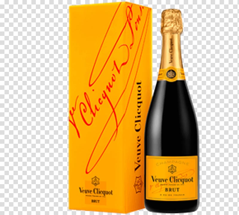 Champagne Sparkling wine Pinot noir Veuve Clicquot, yellow gift transparent background PNG clipart