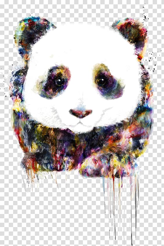 panda , Giant panda Drawing Digital art Watercolor painting, panda transparent background PNG clipart