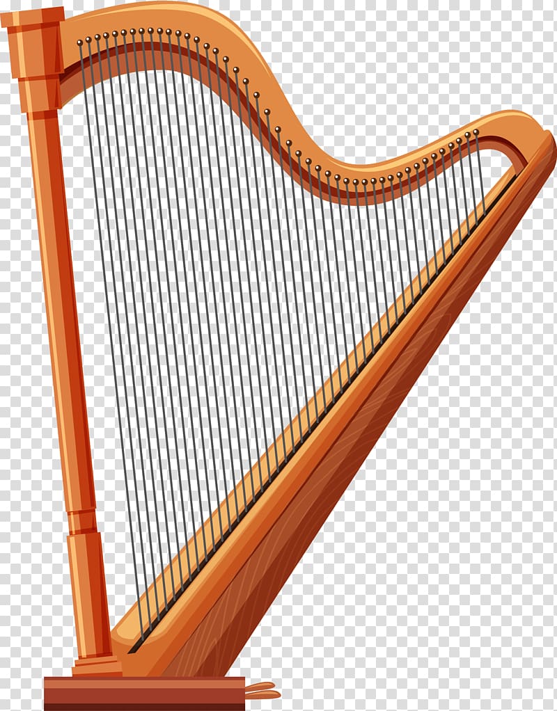 Harp Drawing Illustration, hand-painted harp transparent background PNG clipart