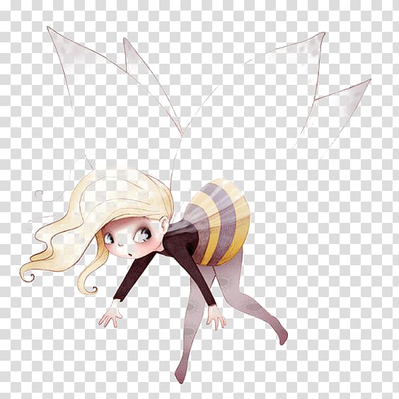 Fairy Drawing Art Illustration, bee transparent background PNG clipart