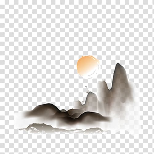 , Painting mountains and rivers transparent background PNG clipart