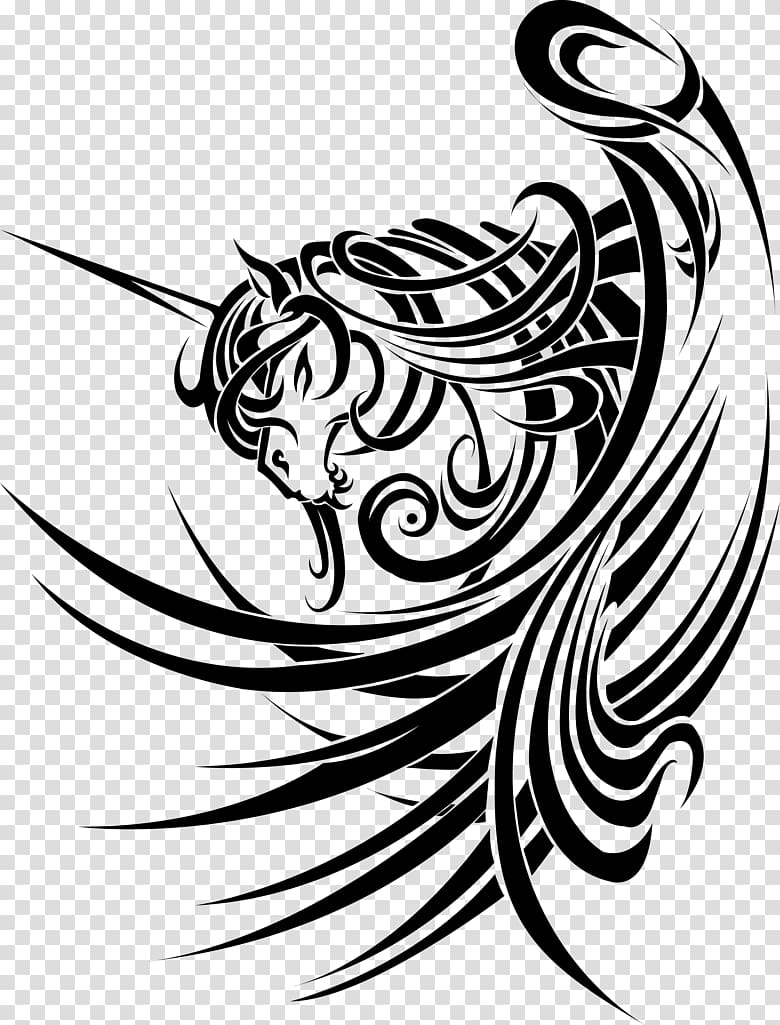 Tattoo Unicorn Horse Pegasus Tribe, unicorn head transparent background PNG clipart