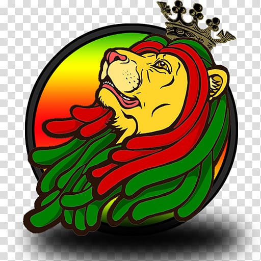 yellow and multicolored lion with crown illustration, Reggae Rastafari Desktop , reggae transparent background PNG clipart