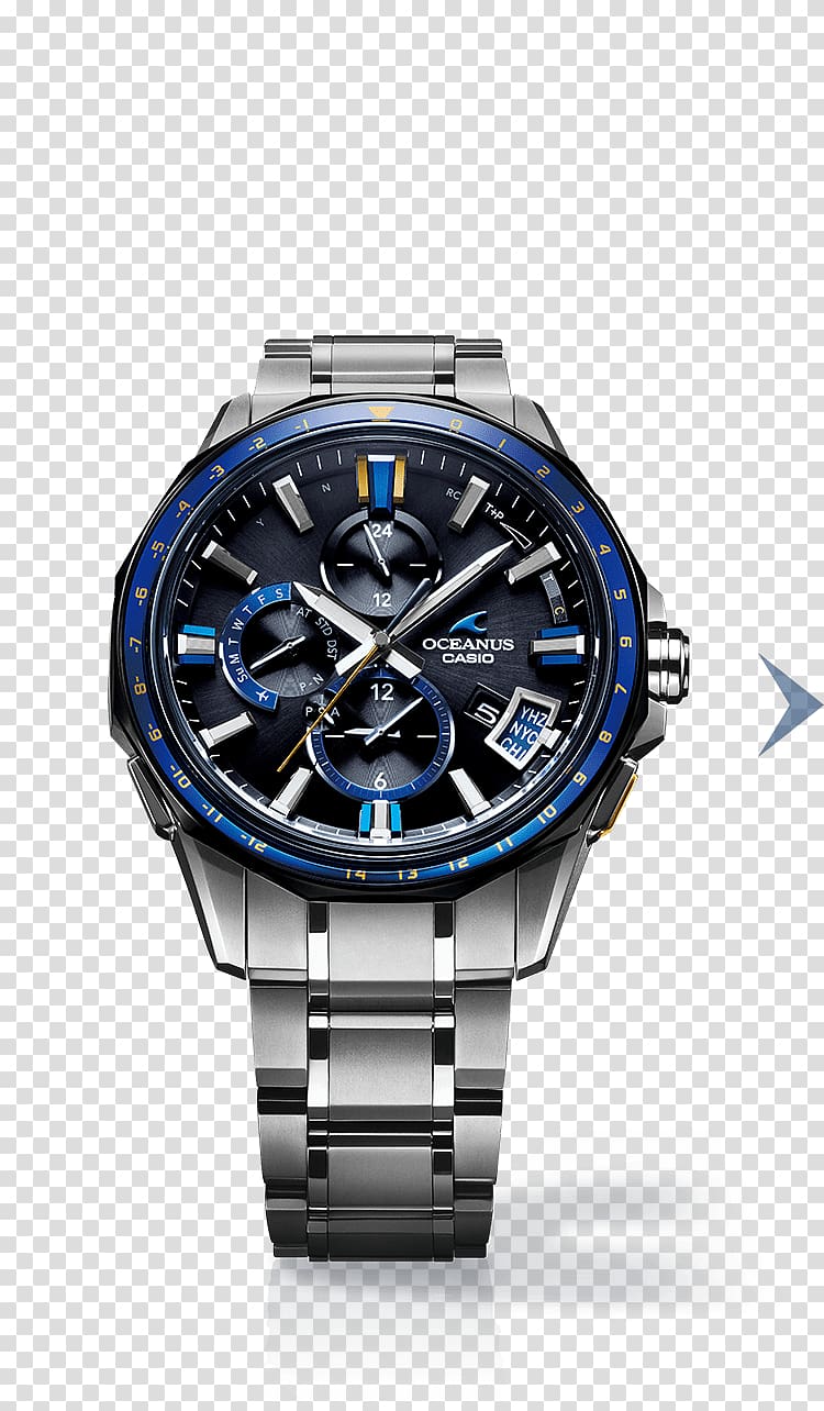 Solar-powered watch Casio Oceanus Clock, oceanus casio transparent background PNG clipart