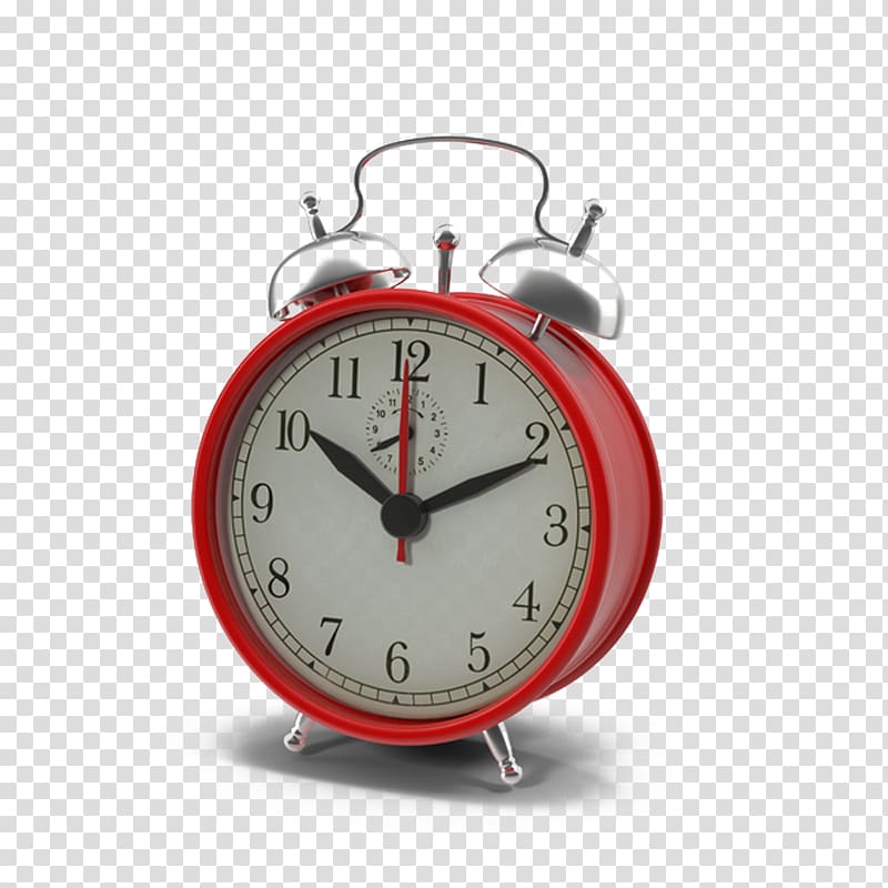 Alarm clock Movement, Cute red alarm clock transparent background PNG clipart