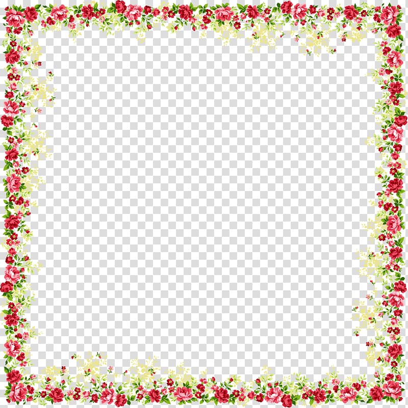 Floral design Drawing Flower , red border transparent background PNG clipart