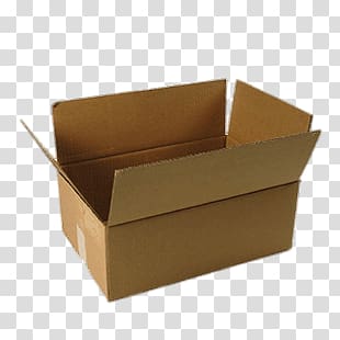 empty rectangular brown cardboard box, Open Cardboard Box transparent background PNG clipart