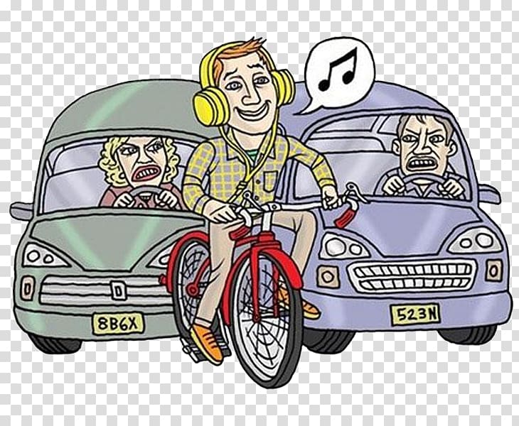 Cycling Bicycle Music Headphones Listening, Riding a man transparent background PNG clipart