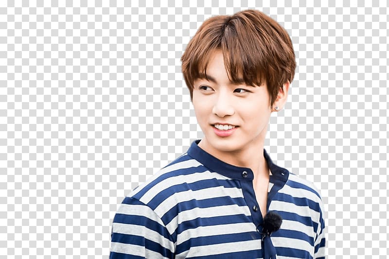 men's black and white striped button-up shirt, BTS Jungkook Striped Shirt transparent background PNG clipart