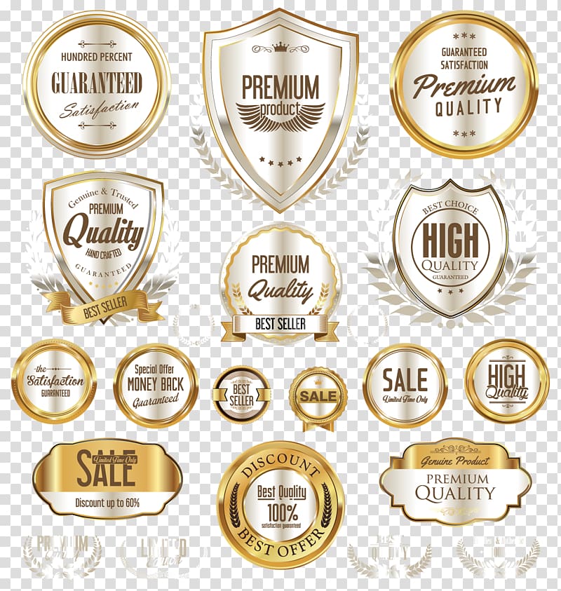 emblem lot, Label Circle Euclidean , Golden round label transparent background PNG clipart