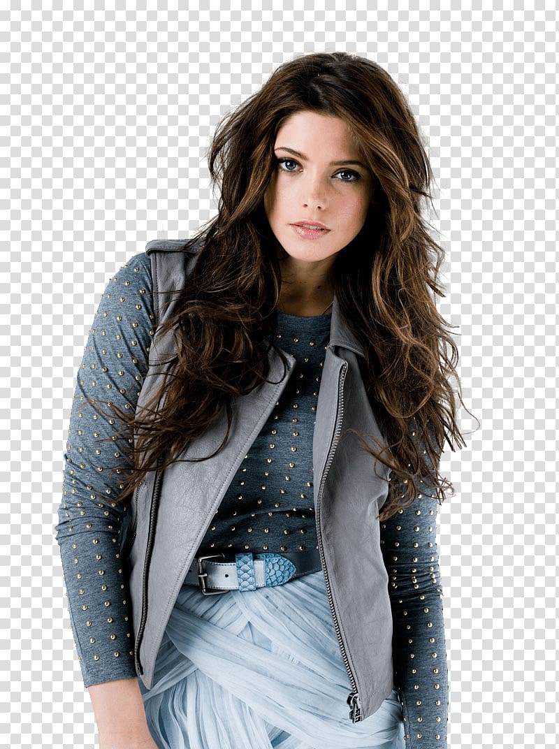 women's gray blazer, Ashley Greene Portrait transparent background PNG clipart