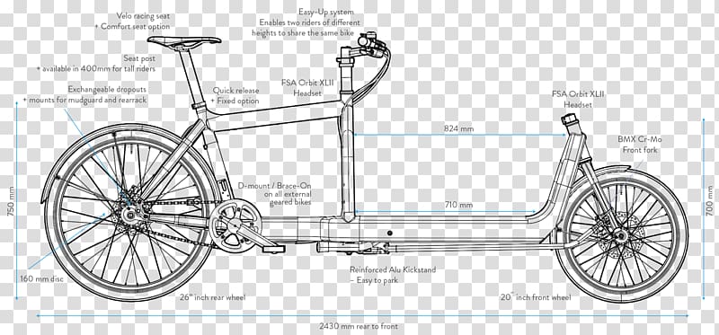 Freight bicycle Larry vs Harry Cargo Tricycle, vintage cyclist transparent background PNG clipart