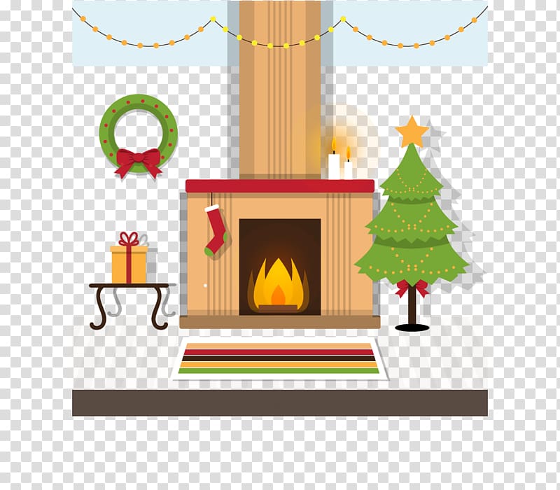 Christmas tree Euclidean , Warm living room Christmas material transparent background PNG clipart