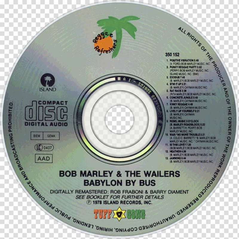 Compact disc Babylon by Bus Music Bob Marley and the Wailers Album, others transparent background PNG clipart