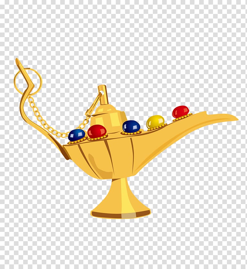 yellow teapot illustration, Genie Aladdin Jinn , Arabian mythology Aladdin transparent background PNG clipart