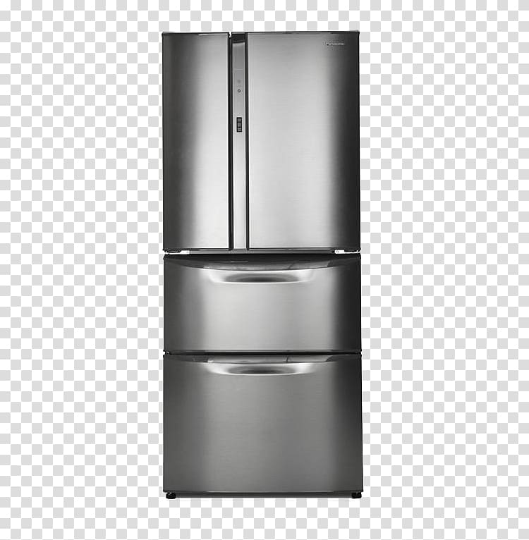 Refrigerator Panasonic Home appliance, Multi-door refrigerator transparent background PNG clipart