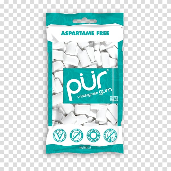 Chewing gum PÜR Gum Peppermint Aspartame Sugar substitute, chewing gum transparent background PNG clipart