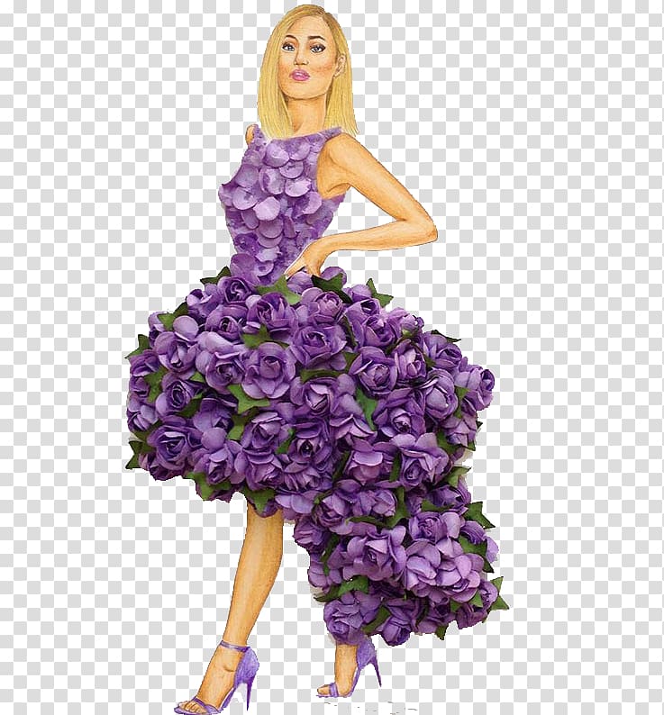 Dress Fashion illustration Art Illustration, Purple fairy transparent background PNG clipart