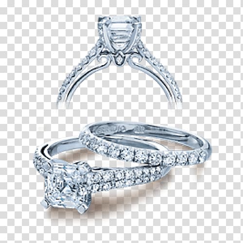 Engagement ring Wedding ring Diamond Jewellery, cushion cut with infinity band transparent background PNG clipart