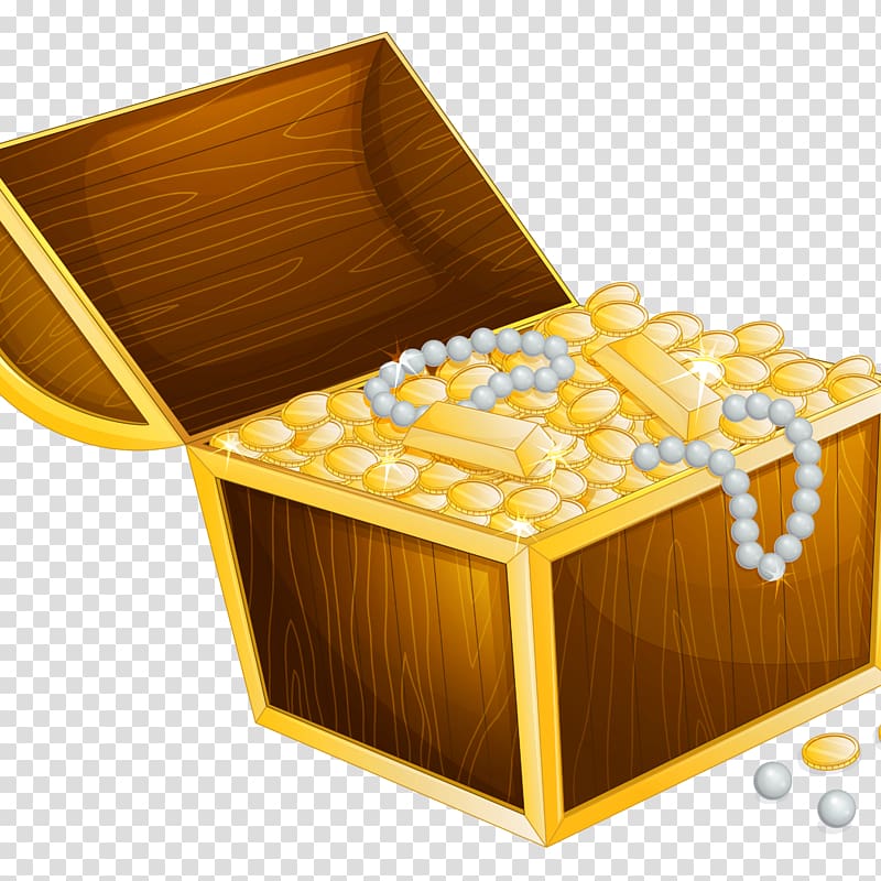 brown and yellow treasure chest , Treasure transparent background PNG clipart