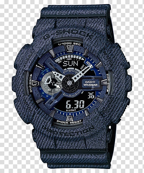 G-Shock Shock-resistant watch Denim Casio, taobao clothing promotional copy transparent background PNG clipart