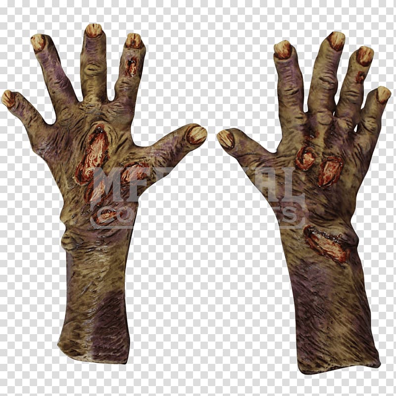 Glove Hand Zombie Costume Finger, hand transparent background PNG clipart