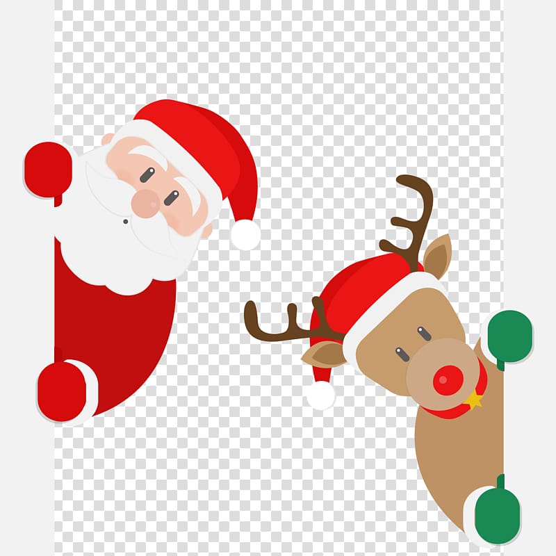 Rudolph Santa Claus Reindeer , Santa and deer transparent background PNG clipart