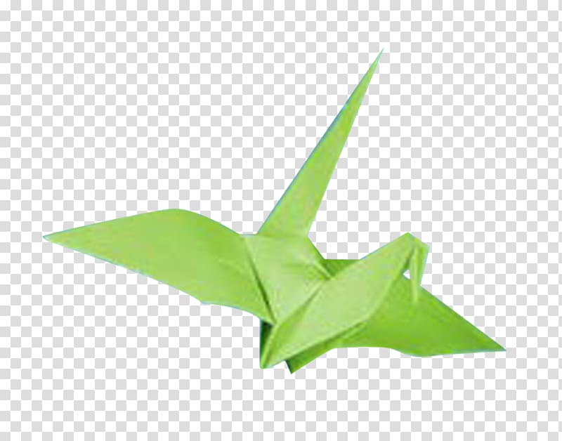 Origami paper Crane Origami paper Green, Paper cranes transparent background PNG clipart