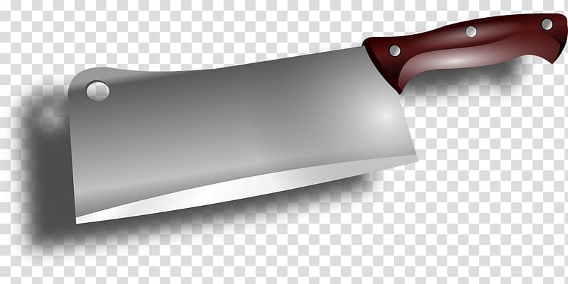 brown and gray kitchen knife illustration, Butcher knife Cleaver , Sharp kitchen knife transparent background PNG clipart
