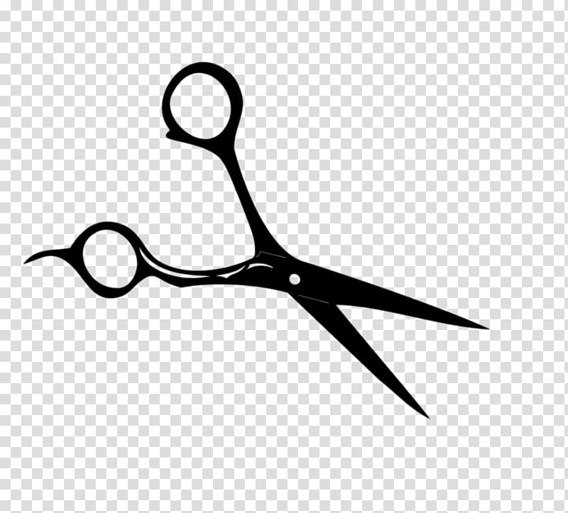 black scissor illustration, Comb Hair-cutting shears Hairdresser Beauty Parlour , barbershop transparent background PNG clipart