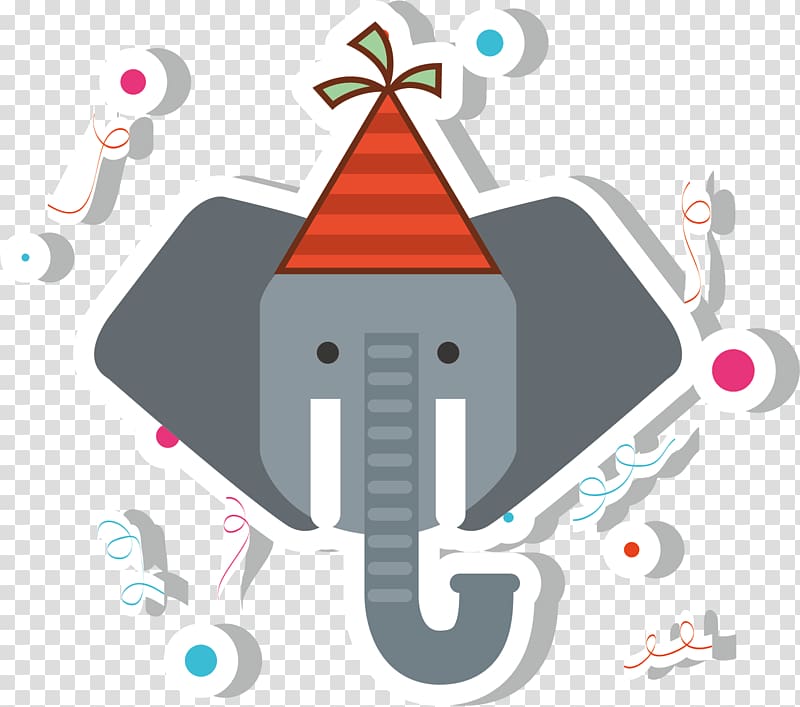 Happy Elephant Illustration, elephant elephant head design material transparent background PNG clipart