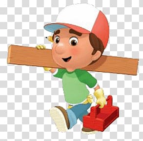 Disney Junior Handy Manny illustration, Handy Manny Carrying Wood transparent background PNG clipart