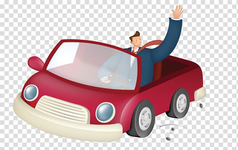 Cartoon Illustration, Driving the driver transparent background PNG clipart