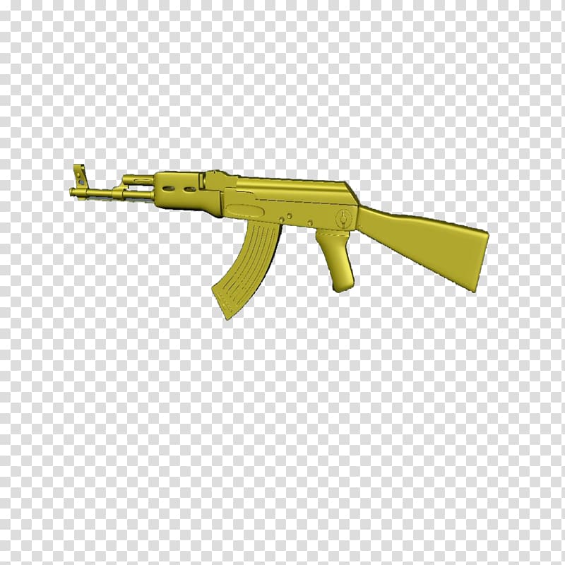 Assault rifle Firearm AK-47 Pistol, Golden Gun transparent background PNG clipart