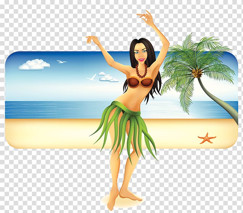 Hawaii Hula Dance Illustration, Hawaii beach leisure vacation transparent background PNG clipart