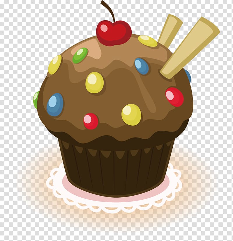 Cupcake Birthday cake Muffin Chocolate cake Cream, Lovely Cake transparent background PNG clipart