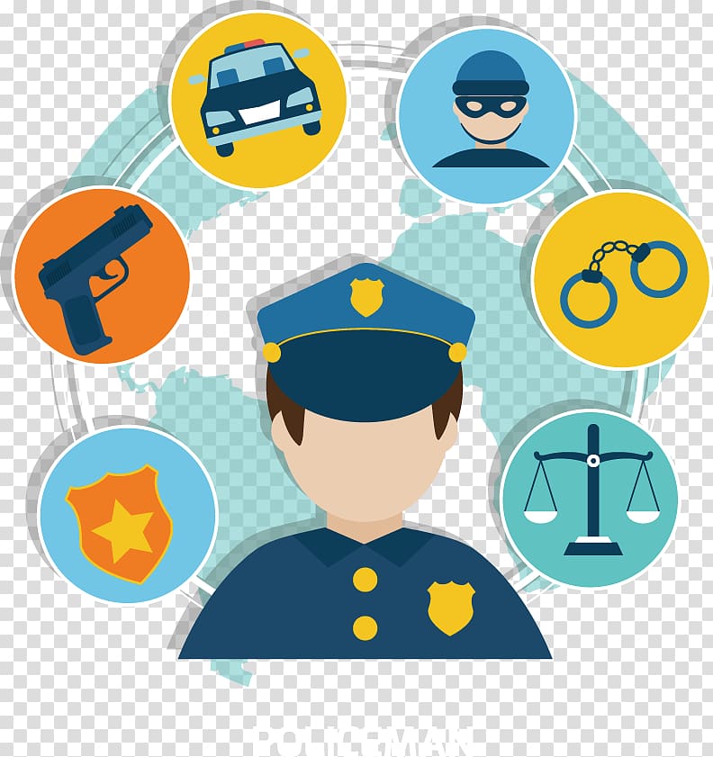 Police officer Security guard, Flat police transparent background PNG clipart