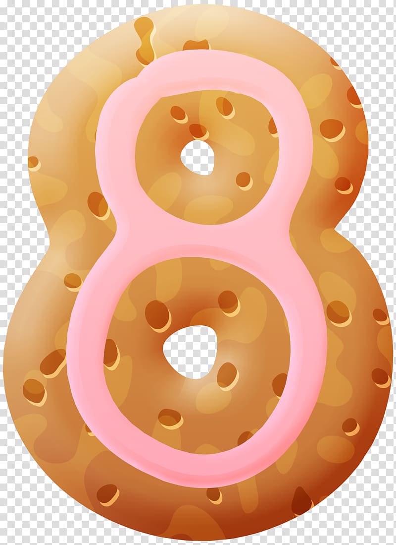 brown 8 donuts , Biscuit , Biscuit Number Eight transparent background PNG clipart