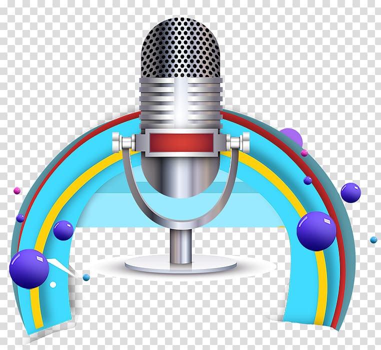 grey and red microphone under rainbow, Microphone Cartoon Android, Cartoon microphone transparent background PNG clipart