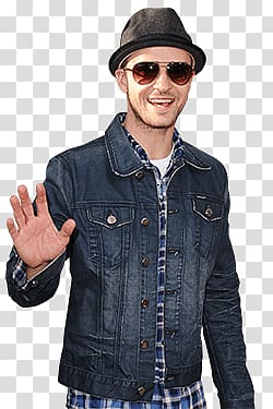 man in blue denim jacket, Hello Justin Timberlake transparent background PNG clipart
