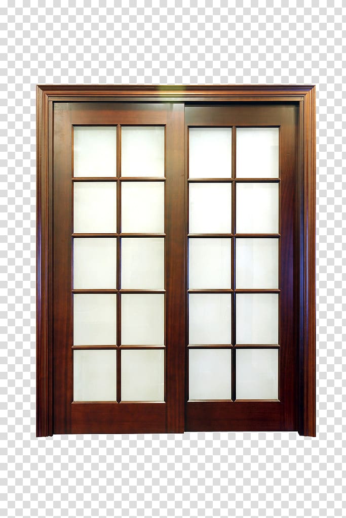 Window Badda Door Center Glass, Wood glass door transparent background PNG clipart