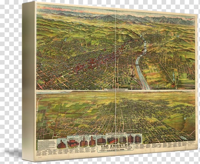 Los Angeles Library of Congress Map Poster, birds eye view burger transparent background PNG clipart