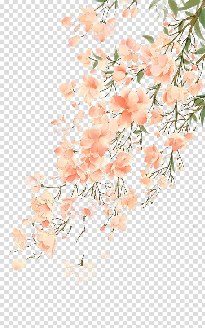 Watercolor painting Flower, Antiquity beautiful watercolor illustration, cherry blossoms tree transparent background PNG clipart