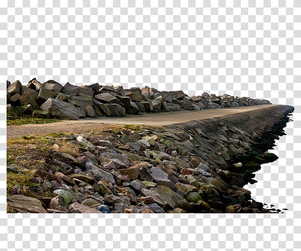 gray concrete dock during daytime, Rock , River rock stone path design transparent background PNG clipart