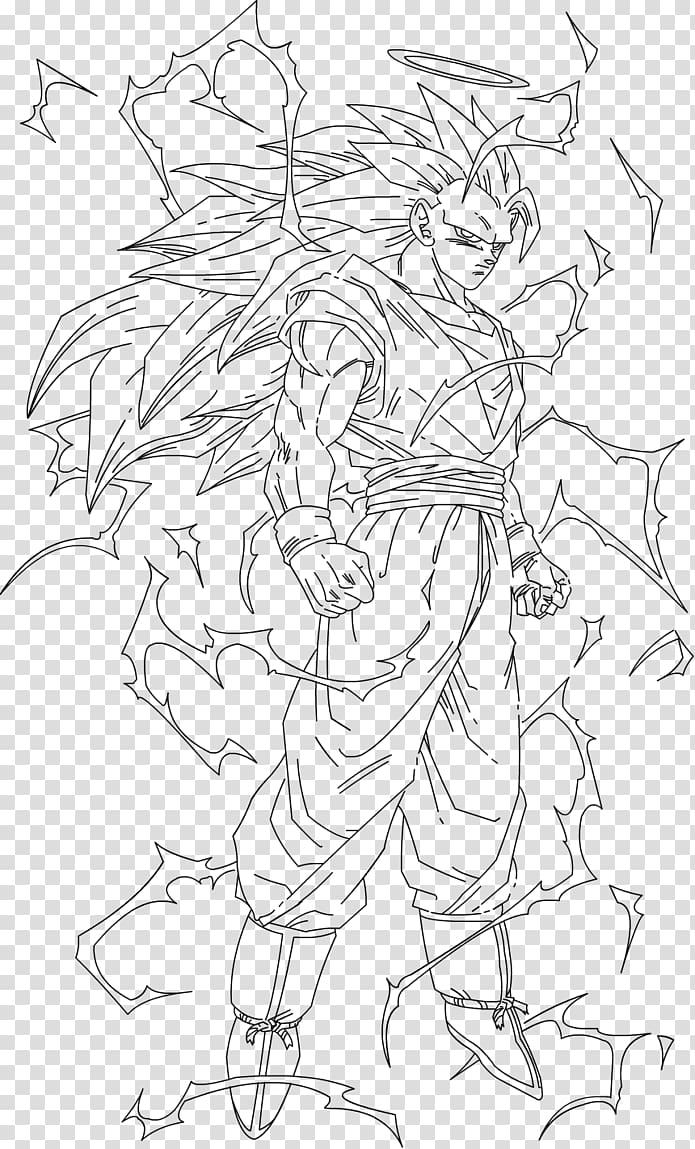 Goku Trunks Dragon Ball Heroes Line art Gotenks, goku transparent background PNG clipart